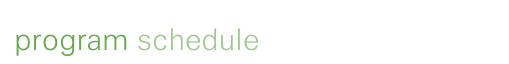 program schedule